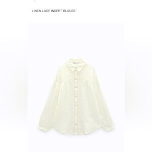 NWT Zara linen lace insert blouse. XL